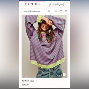 Free people oversized striped sweatshirt
